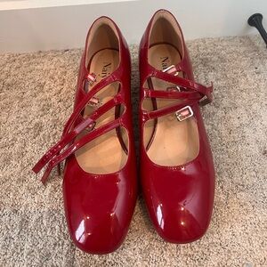 Red patten loafer/heel